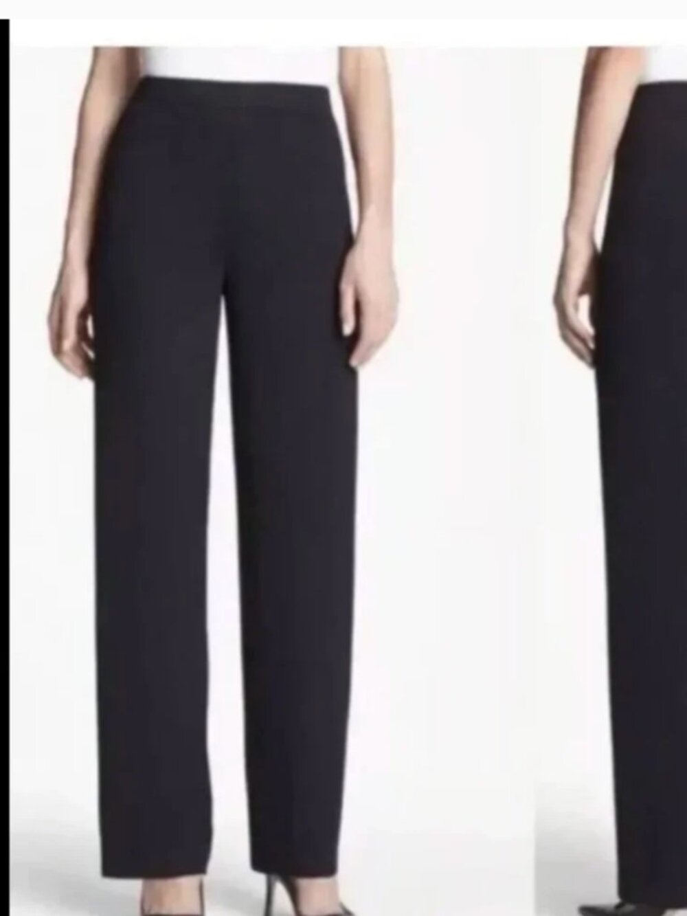 St John Santana Pant Black Knit Wide-Leg Pants 12 collection